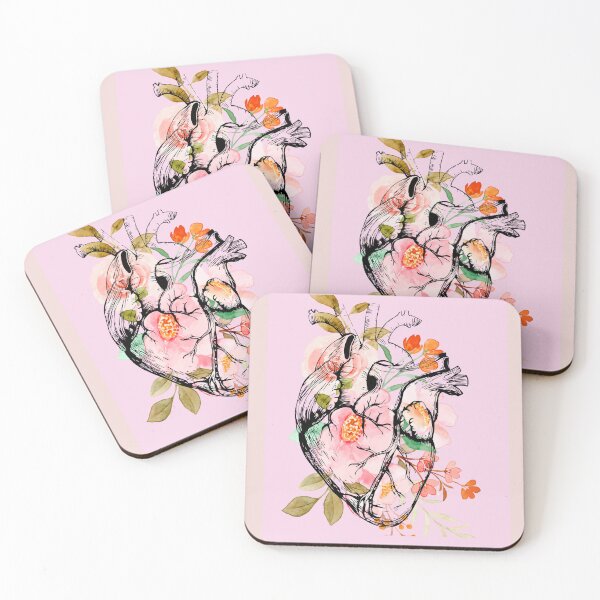 Item preview, Floral Heart - Anatomically Correct Heart - pink designed and sold by ChanelleFyve.