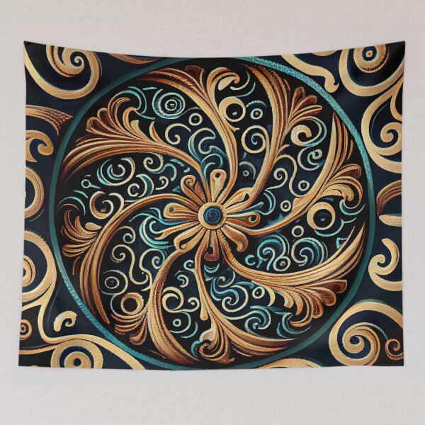Item preview, Swirling New Mediterranean Pattern Digital Painting designed and sold by CodeAndColors.