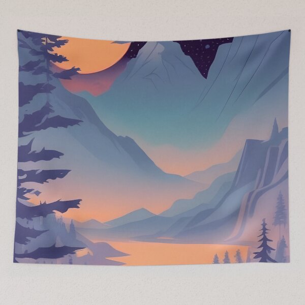 Item preview, Find the Perfect Minimalist Matte Painting of Beautiful Mountain Landscape in the Bavarian Alps Print for Your Personal Style and Taste designed and sold by supeart.