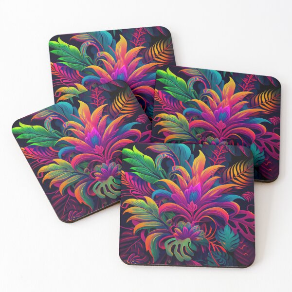 Item preview, Psychedelic Saturated Aggressive Tropical Pattern Digital Painting designed and sold by CodeAndColors.
