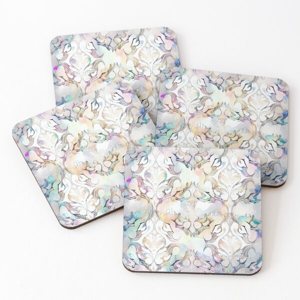 Item preview, White Impressionist Muted Bohemian Pattern Digital Painting designed and sold by CodeAndColors.