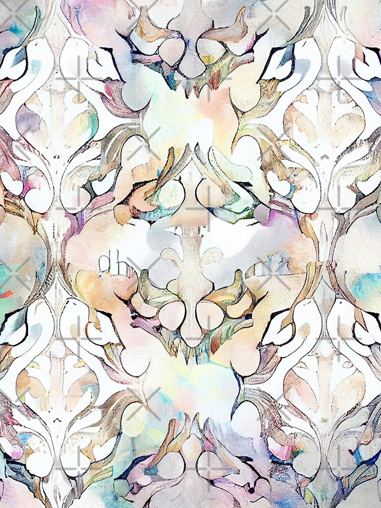 Aperçu 5 sur 5. Robe trapèze avec l'œuvre White Impressionist Muted Bohemian Pattern Digital Painting créée et vendue par CodeAndColors.