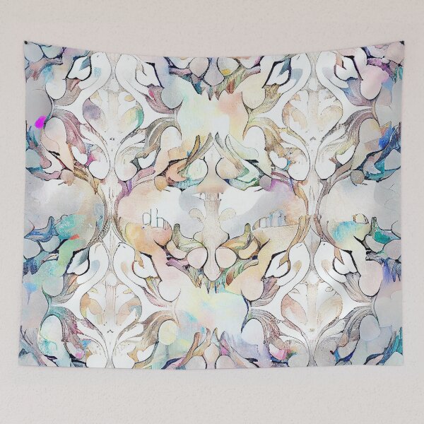 Aperçu de l'œuvre White Impressionist Muted Bohemian Pattern Digital Painting créée et vendue par CodeAndColors.