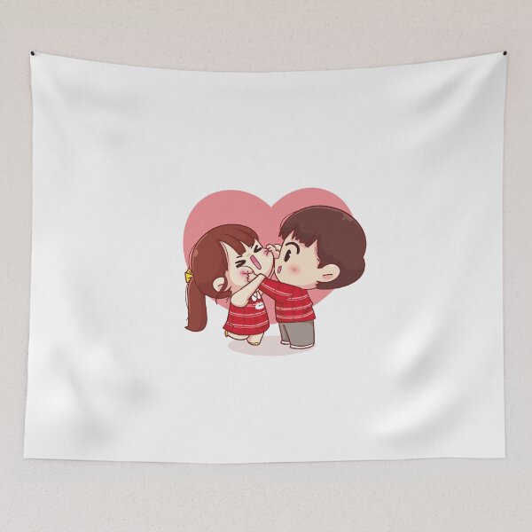 Item preview, Cute boy pinching his girlfriend's cheeks designed and sold by OldiesGoldies.