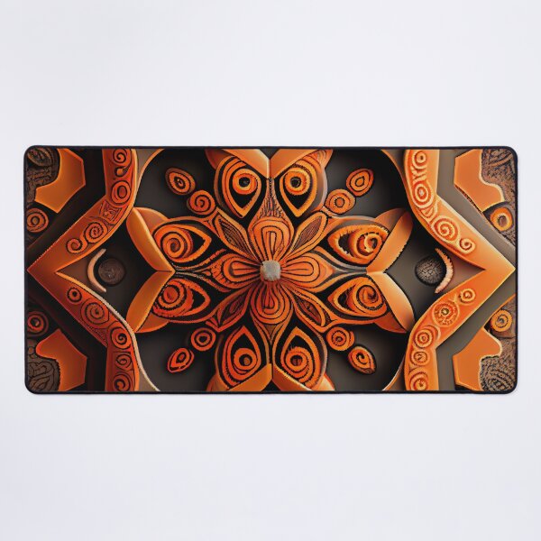Item preview, Three Dimensional Ancient Orange Australian Pattern Digital Painting designed and sold by CodeAndColors.
