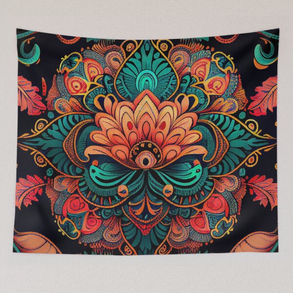 Item preview, Fine Exotic Bohemian Pattern Digital Painting designed and sold by CodeAndColors.