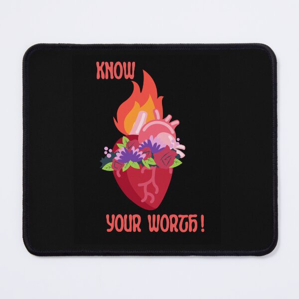 Item preview, Know your worth ! - Floral Heart - Anatomically Correct Heart - pink designed and sold by ChanelleFyve.