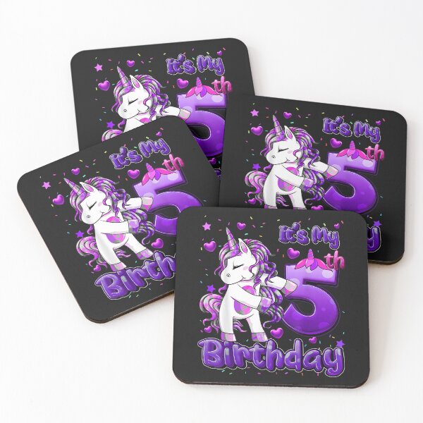 Item preview, 5 Years Old Unicorn Flossing 5th Birthday Girl Unicorn Party T-Shirt designed and sold by Francois-Lemann.