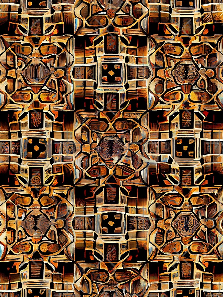 Thumbnail 3 von 3, Tuch, Dense Square Artistic Transitional Pattern Digital Painting designt und verkauft von CodeAndColors.