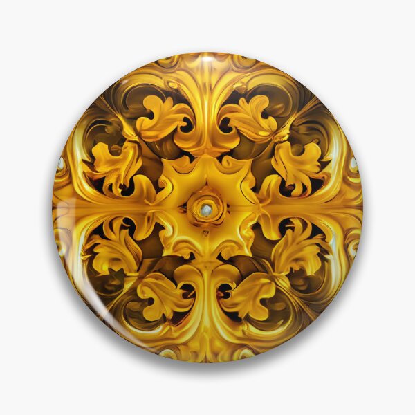 Artikelvorschau, Impressionist Square Baroque Bejeweled Yellow Euro Digital Painting entworfen und verkauft von CodeAndColors.