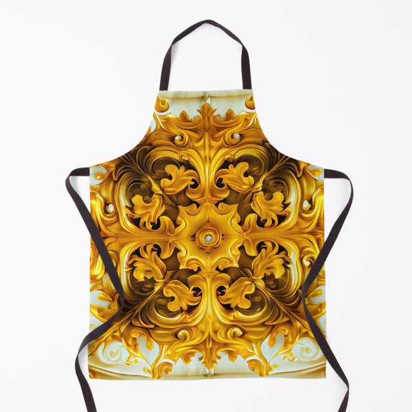 Aperçu de l'œuvre Impressionist Square Baroque Bejeweled Yellow Euro Digital Painting créée et vendue par CodeAndColors.