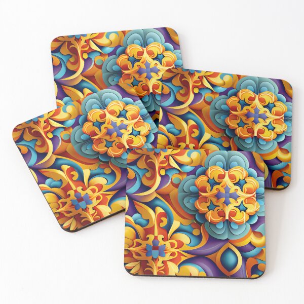Artikelvorschau, Dynamic Colorful New Mediterranean Pattern Digital Painting entworfen und verkauft von CodeAndColors.