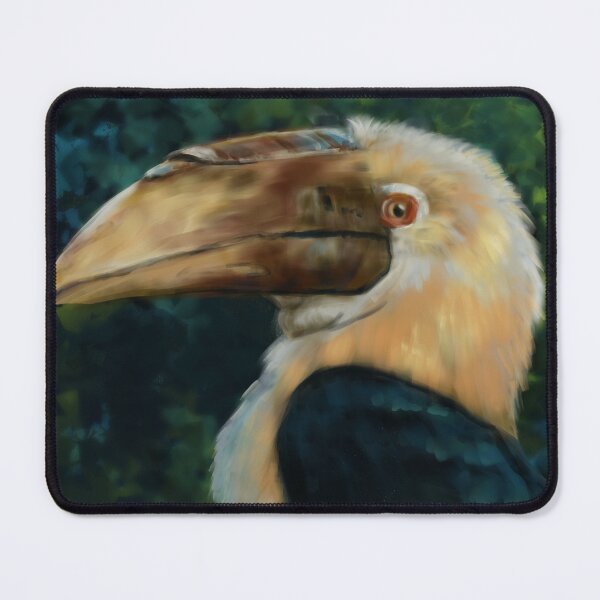 Item preview, Hornbill animal bird portrait painting designed and sold by EmeraldeaArt.