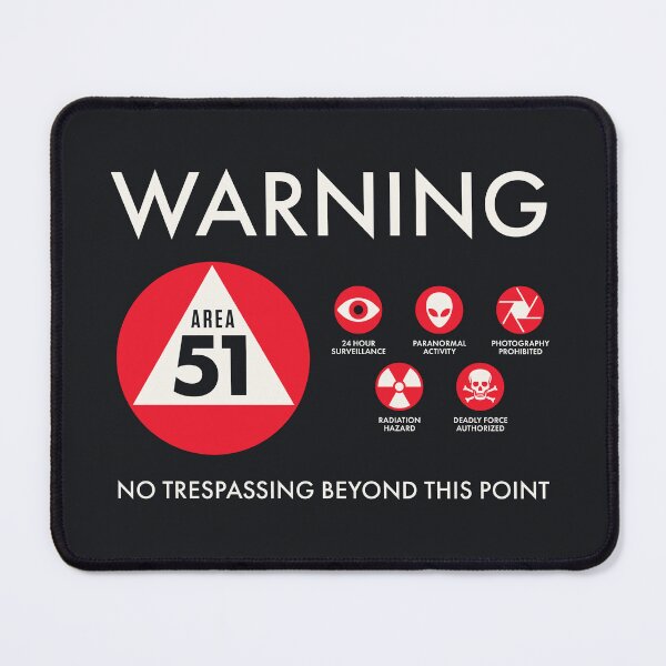 Item preview, Area 51 Warning Sign Retro - Plain Black designed and sold by VoodooCircus.