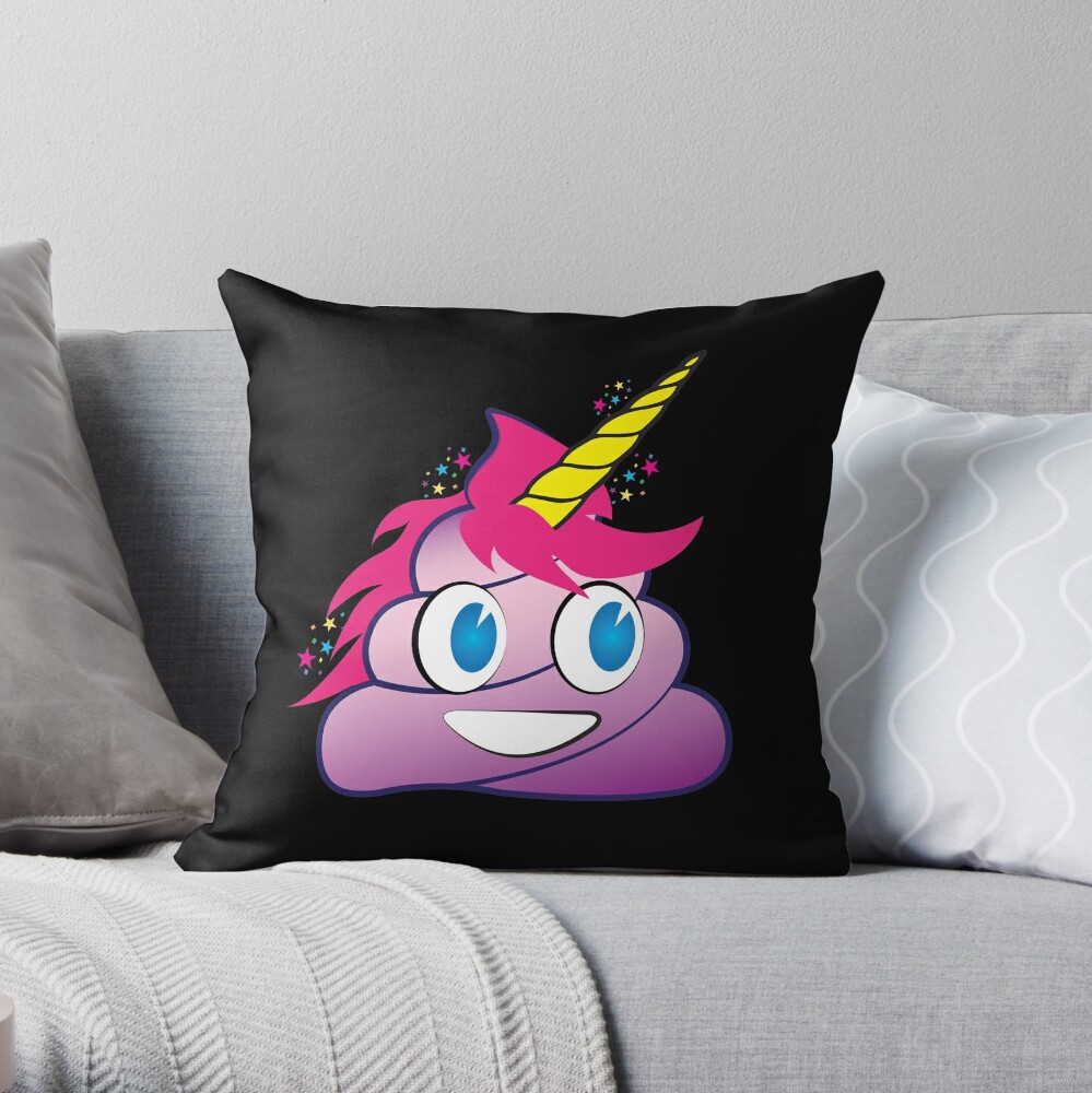 unicorn poop emoji pillow