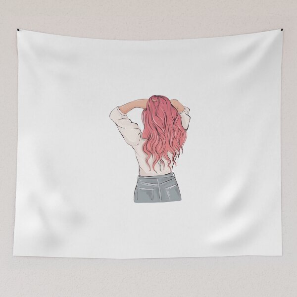 Item preview, Pink hair women illustration  designed and sold by Milatoo.