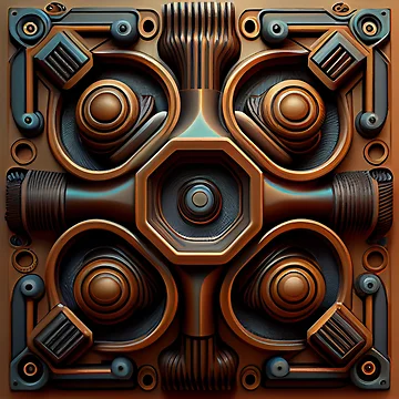 Imagen de la obra Three Dimensional Artistic Industrial Pattern Digital Painting de CodeAndColors