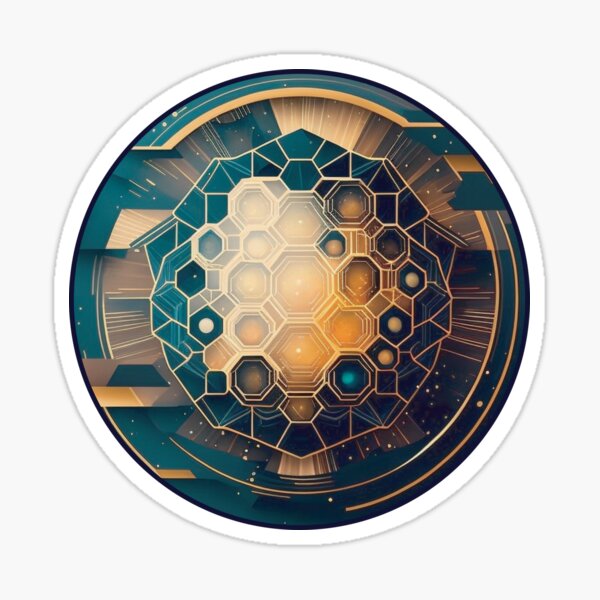Polygon and Abstract space form Sticker