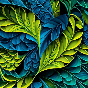 Vorschaubild zum Design Yellow Green Blue Natural Pattern Digital Painting von CodeAndColors