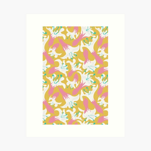 Aperçu de l'œuvre   Résumé Moonflower jaune bg créée et vendue par Claudia S. Design.