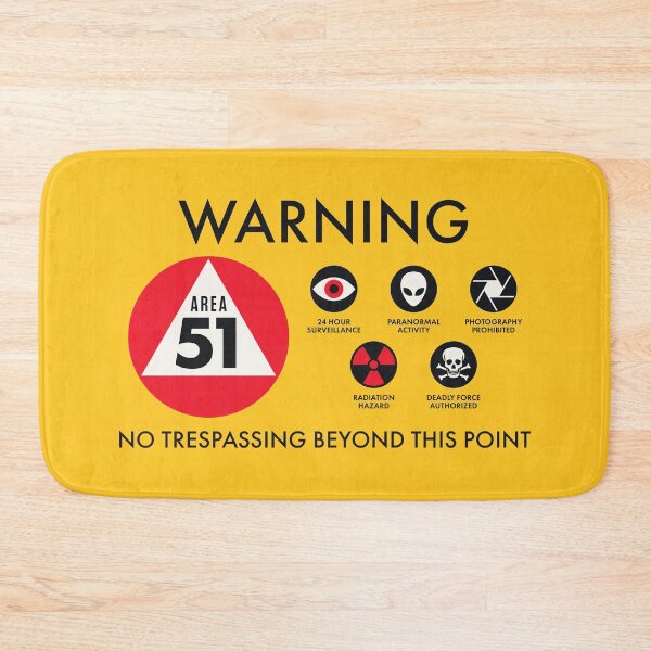 Item preview, Area 51 Warning Sign Retro - Plain Yellow designed and sold by VoodooCircus.