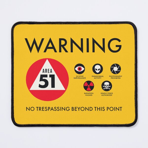 Item preview, Area 51 Warning Sign Retro - Plain Yellow designed and sold by VoodooCircus.