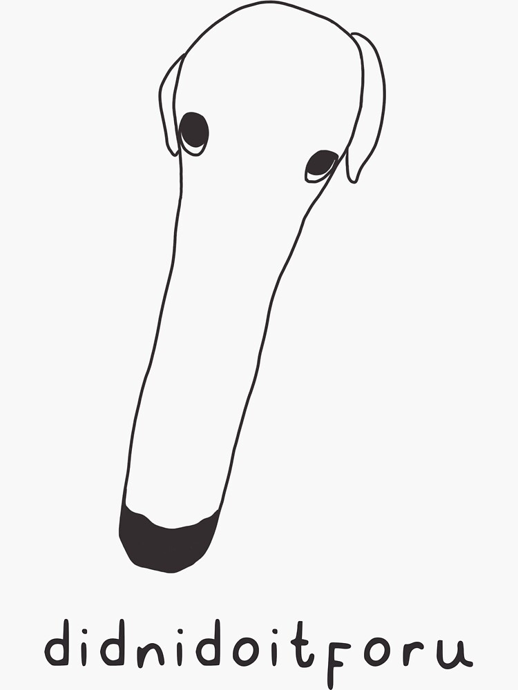 "Long nose dog meme text at the bottom borzoi" Sticker for Sale by