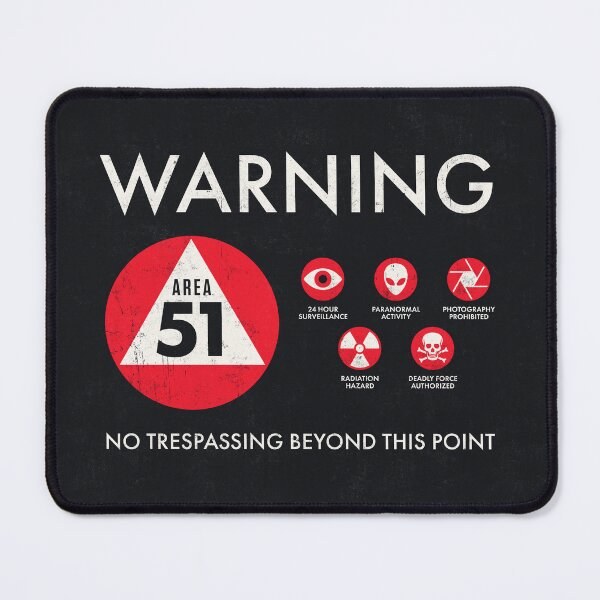 Item preview, Area 51 Warning Sign Retro - Weathered Black designed and sold by VoodooCircus.