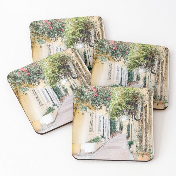 Item preview, Antibes Flowers, Travel France Print, French Riviera City Street, Cote d'Azur Charming Town Print designed and sold by radub85.