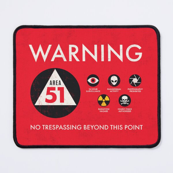 Item preview, Area 51 Warning Sign Retro - Weathered Red designed and sold by VoodooCircus.