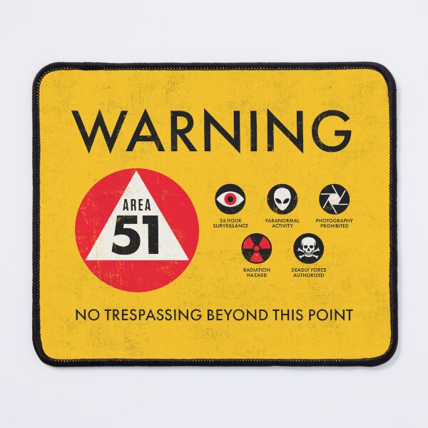 Item preview, Area 51 Warning Sign Retro - Weathered Yellow designed and sold by VoodooCircus.