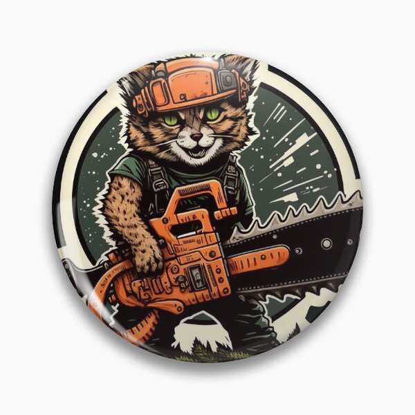 Item preview, The Purr-fect Tool Kitty with Chainsaw designed and sold by Shaani.
