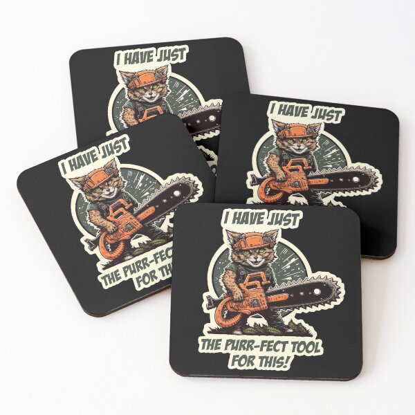 Item preview, The Purr-fect Tool Kitty with Chainsaw designed and sold by Shaani.
