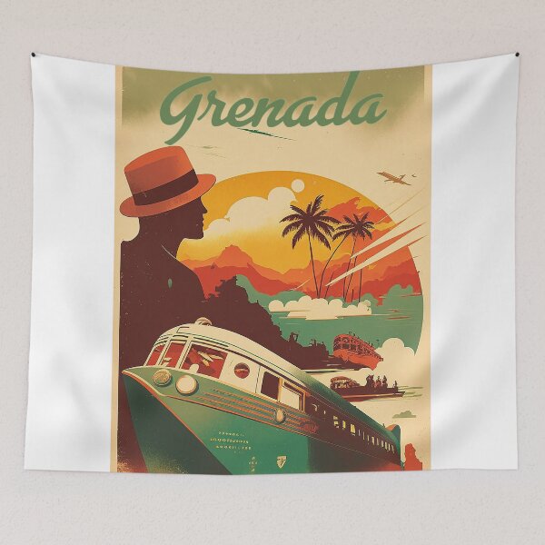 Item preview, Grenada Vintage Travel Art Poster designed and sold by OldTravelArt.