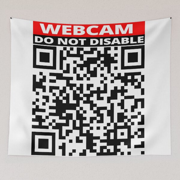 Item preview, Webcam do not disable sticker Prank Rick roll YouTube video never gonna give you up QR code designed and sold by rednumberone.