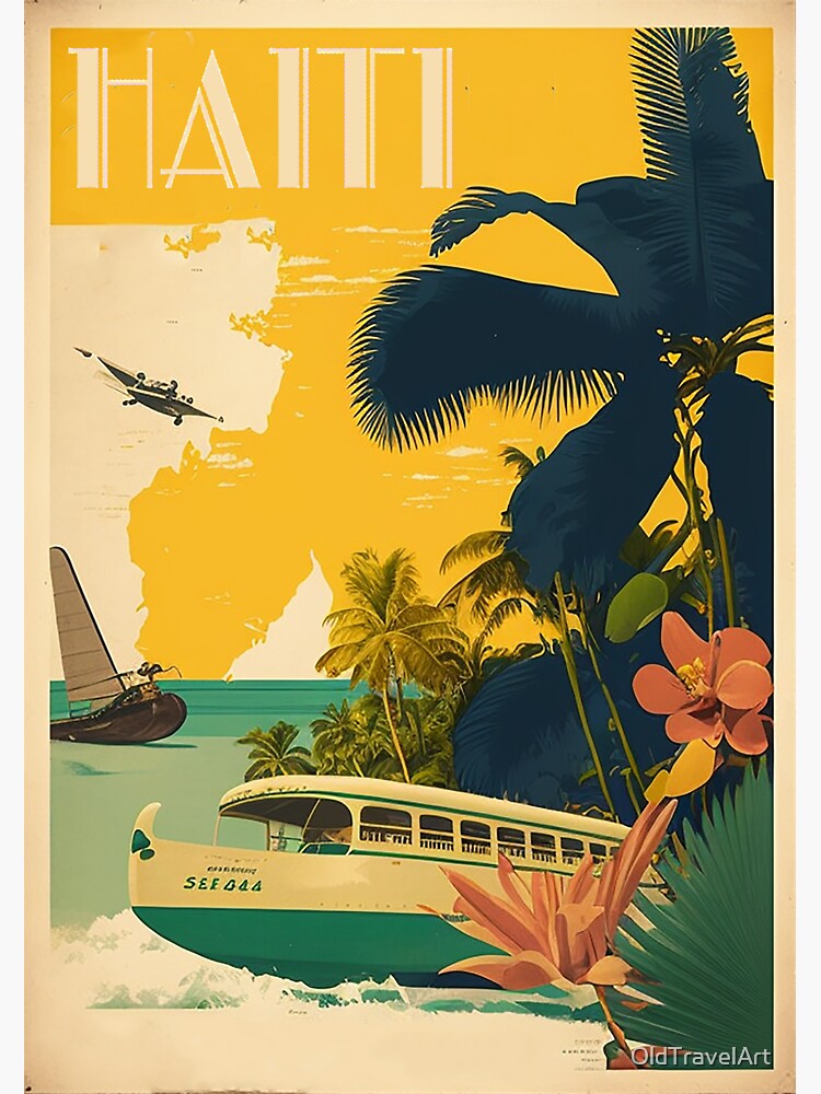 Haiti Vintage Travel Art Poster Sticker for Sale by OldTravelArt