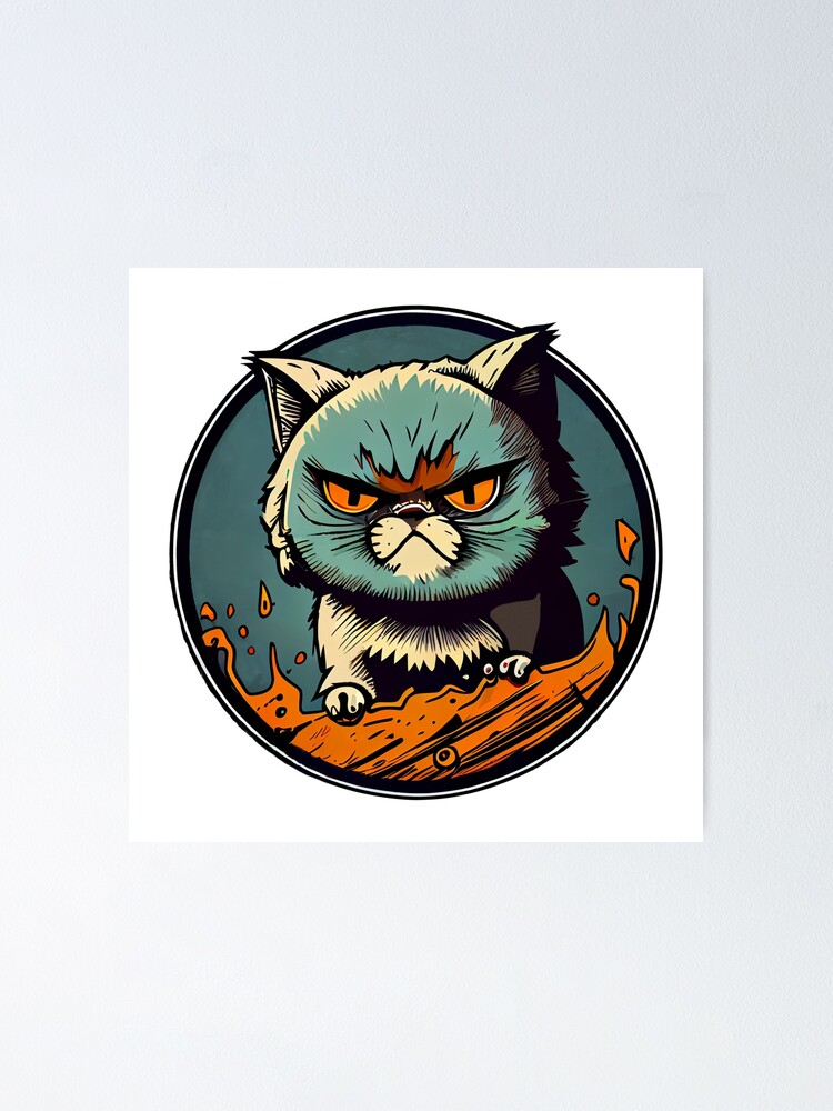 Cute angry cat - Cartoon Animals - Posters and Art Prints