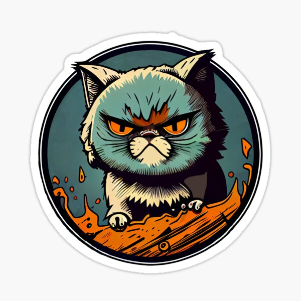 Angry Cat Like A GOOD NEIGHBOR,,,,,STAY OVER THERE Sticker for Sale by  Steelpaulo