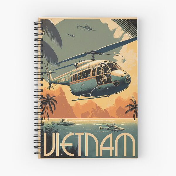 Item preview, Vietnam Helicopter Vintage Travel Art Poster designed and sold by OldTravelArt.