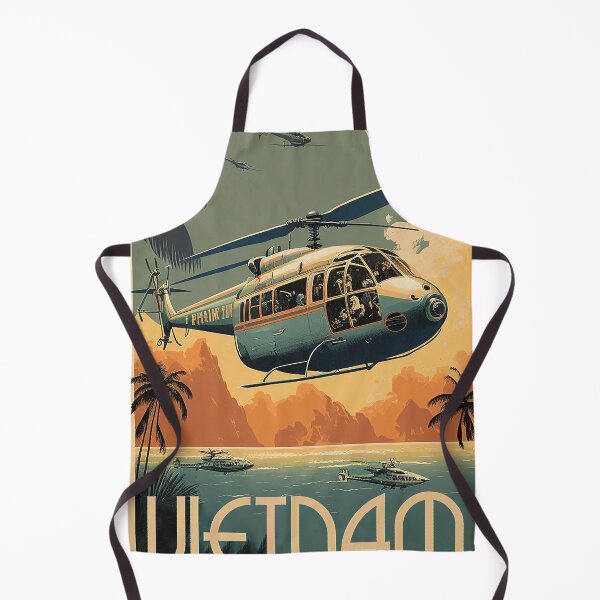 Item preview, Vietnam Helicopter Vintage Travel Art Poster designed and sold by OldTravelArt.