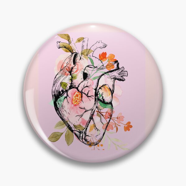 Item preview, Floral Heart - Anatomically Correct Heart - pink designed and sold by ChanelleFyve.