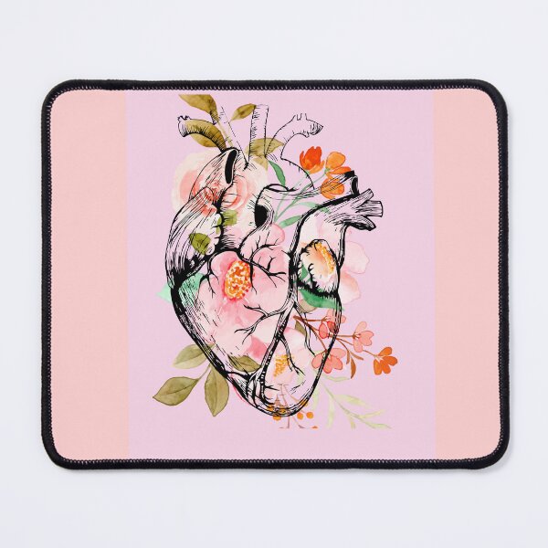 Item preview, Floral Heart - Anatomically Correct Heart - pink designed and sold by ChanelleFyve.
