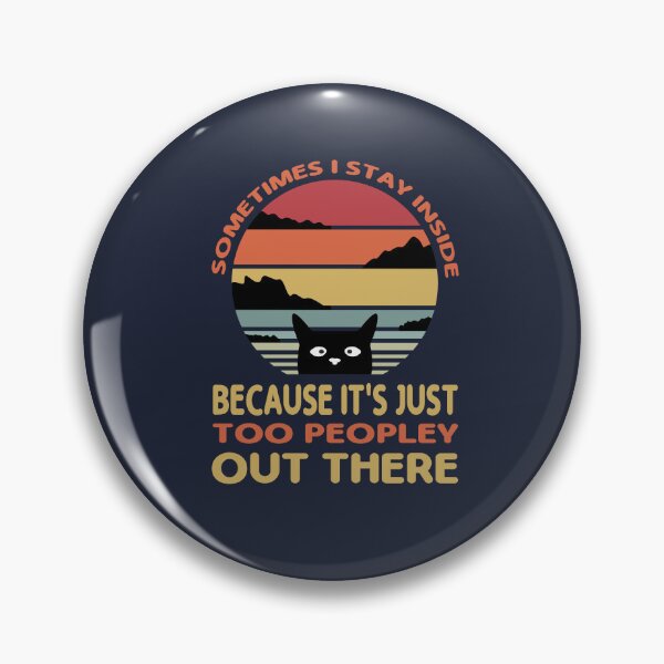 Item preview, Retro-Vintage Black Cat Sometimes I Stay Inside Because It's Just Too Peopley Out There Cute Cat Lover Gifts designed and sold by Hottshirtdesign.