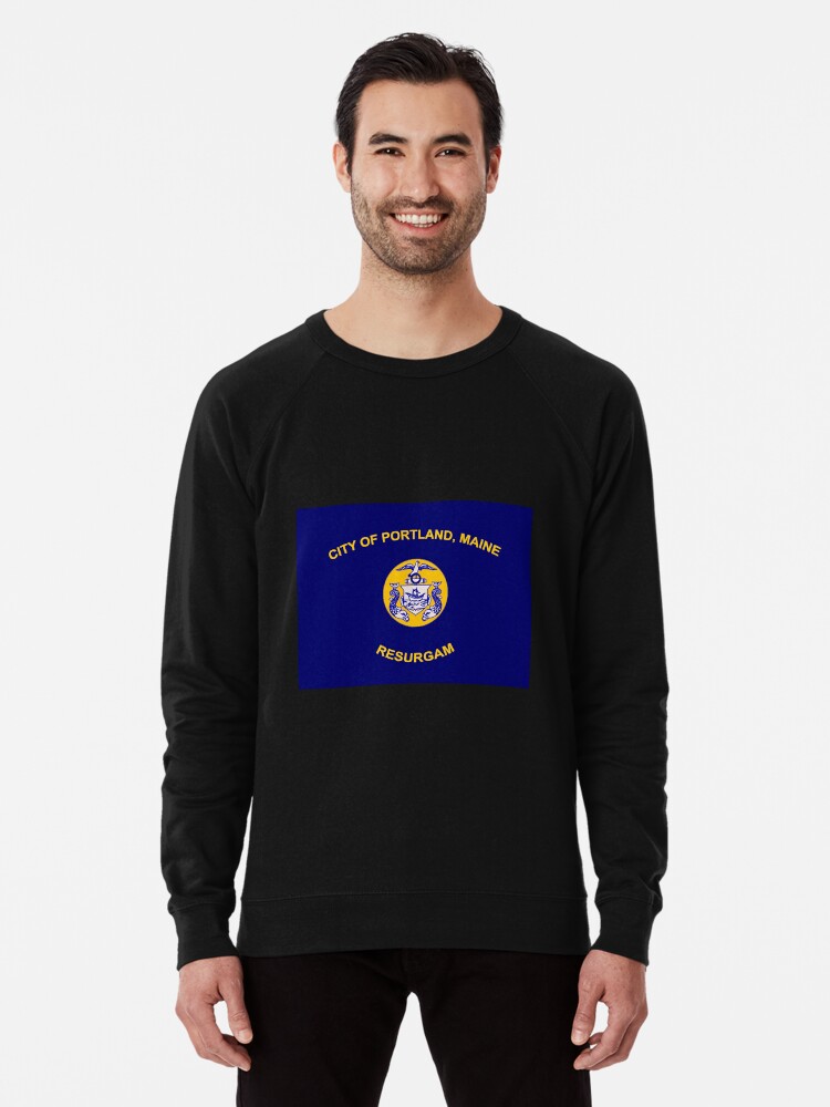 Portland Maine Flag Lightweight Sweatshirt By Wendyrodgers