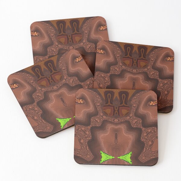Item preview,  *FUNNY ABSTRACT PAINTING ALIEN TRIBAL FACE CHOCOLATE MIXTURE MINT GREEN WITH STARRY GREEN ANISE* designed and sold by Ralek.