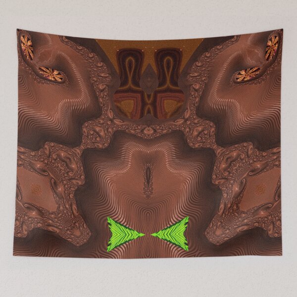 Item preview,  *FUNNY ABSTRACT PAINTING ALIEN TRIBAL FACE CHOCOLATE MIXTURE MINT GREEN WITH STARRY GREEN ANISE* designed and sold by Ralek.