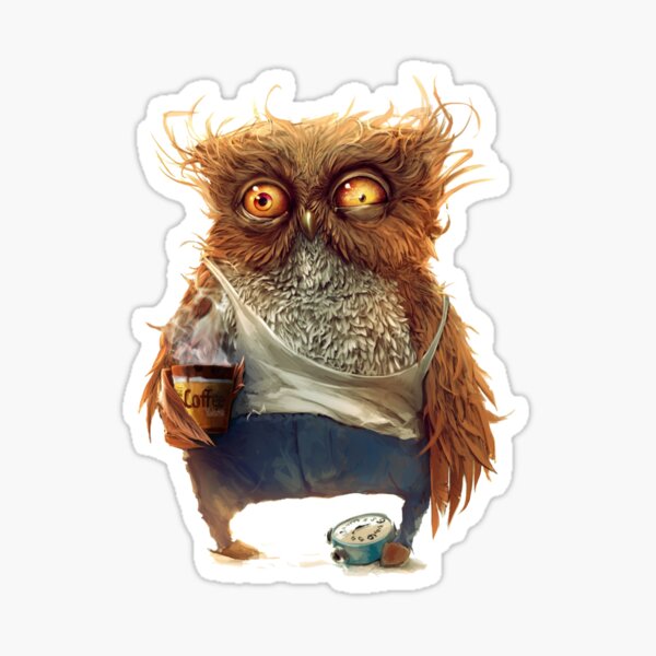 Item preview, Morning Owl - cute coffee animal designed and sold by HAYTUBBLE.