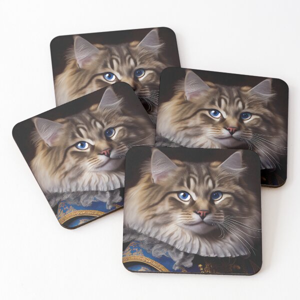 Item preview, American Bobtail Cat Breed Portrait Royal Renaissance Animal Painting designed and sold by Nalaxation.