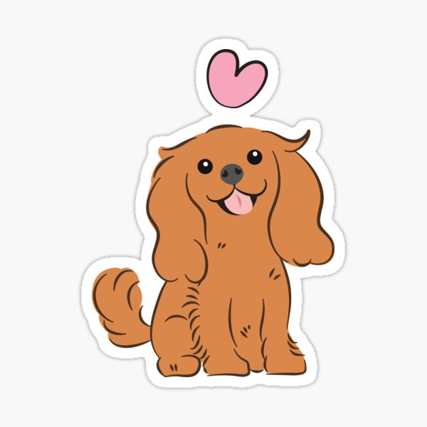 Item preview, Kawaii Ruby Cavalier King Charles Spaniel  designed and sold by Lulupainting.