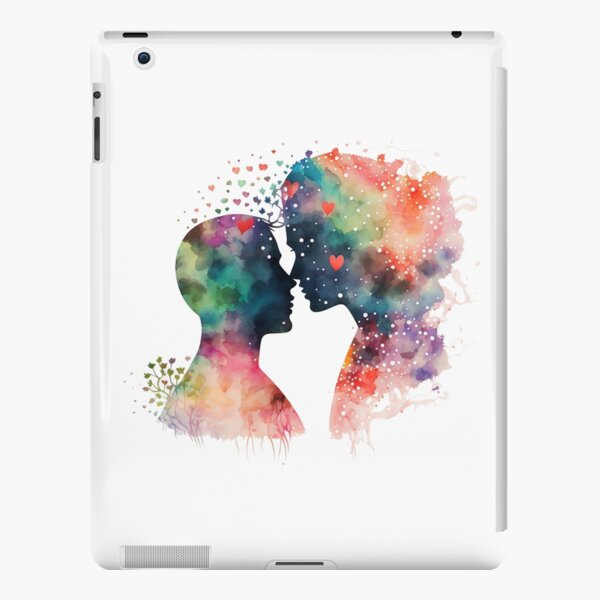 ALMOST KISS LINE ART, Love romantic cute, Couple of lovers iPad Case &  Skin by yourtravelguide